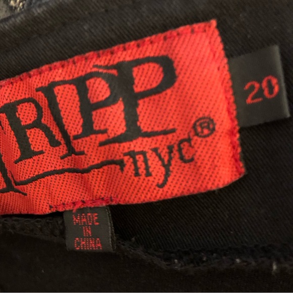 Tripp NYC Plaid Res Black Skirt Goth Zemo Plus Size 20 - Picture 2 of 5